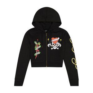 Ed Hardy No More Love Cropped Full Zip Sweatshirt